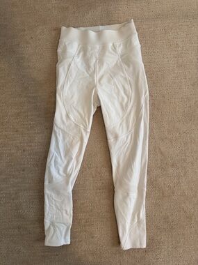 Lululemon White Ribbed High-Waist Leggings